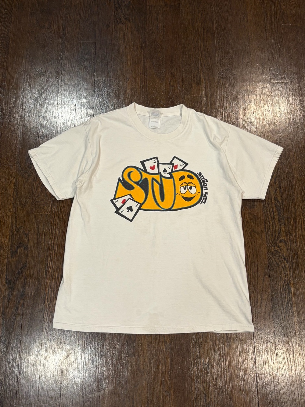 Stud Poker white cotton t-shirt